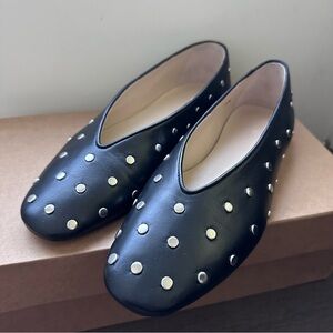 Le Monde Beryl black Regency studded flats